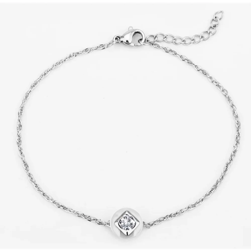 NEW Women's Bezel Simulated Diamond Gold-Plated Ceramic Bracelet,‎ Size 7.8+2